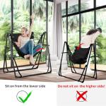 OVASTLKUY 2 in 1 Hammock with Stand, Outdoor Hammock Swing Chair with Portable Heavy Duty Stand, Multi-Functional Hammock Stand 480 lbs Weight Capacit-Black