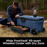 Ninja | Cooler | FrostVault 65QT Cooler with Wheels | Insulated with Temp Dry Storage Drawer | Keeps Ice Cold for Days | for The Beach, Camping, Picnics & More | Lakeshore Blue | FB265BL