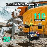 OuterSpa Folding Camping Table, Portable Outdoor Picnic Table, Rectangular Lightweight Camp Table with Storage, Cup Holder and Carry Bag for Barbeque Beach Camping and Tailgate