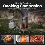 GasOne Stainless Steel Outdoor Propane Burner – High Pressure Camp Stove with Adjustable Regulator & Steel-Braided Hose