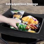 OuterSpa Folding Camping Table, Portable Outdoor Picnic Table, Rectangular Lightweight Camp Table with Storage, Cup Holder and Carry Bag for Barbeque Beach Camping and Tailgate