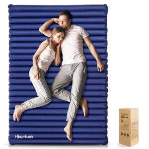 Hikenture Double Sleeping Pad,Extra Thick 3.75in Camping Mattress 2 Person,Queen Size Inflatable Air Mat,Lightweight and Compact,for Backpacking,Car Camping,Hiking,Tent,Cot(Navy Pumpsack)
