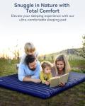 Hikenture Double Sleeping Pad,Extra Thick 3.75in Camping Mattress 2 Person,Queen Size Inflatable Air Mat,Lightweight and Compact,for Backpacking,Car Camping,Hiking,Tent,Cot(Navy Pumpsack)