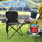 SAILARY Folding Camping Chair, 225lb Capacity, Includes Cup Holder & Side Storage Bag, 5.5lbs Portable for Beach, Camping, Sport,Black
