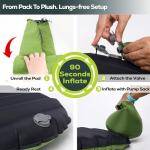 Gear Doctors ApolloAir 5.2 R-Value [17oz] Ultralight Insulated Inflatable Camping Sleeping Pad — Backpacking Sleeping Pad — Camping Mattress Compact Lightweight for Hiking—Air Mattress for Backpacking