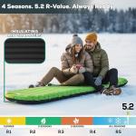 Gear Doctors ApolloAir 5.2 R-Value [17oz] Ultralight Insulated Inflatable Camping Sleeping Pad — Backpacking Sleeping Pad — Camping Mattress Compact Lightweight for Hiking—Air Mattress for Backpacking