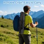 SAILARY Folding Camping Chair, 225lb Capacity, Includes Cup Holder & Side Storage Bag, 5.5lbs Portable for Beach, Camping, Sport,Black