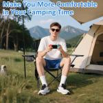 SAILARY Folding Camping Chair, 225lb Capacity, Includes Cup Holder & Side Storage Bag, 5.5lbs Portable for Beach, Camping, Sport,Black