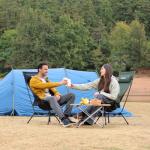 Wildhiker Portable Compact Folding Camping Chairs – Lightweight High Back with Pillow, Deep Recline, ArmPads, Side Pockets-for Motorcycle, RV, Backpacking, Travel, Festival – Black