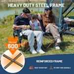 TIMBER RIDGE Oversized Double Camping Chairs Camping Couch, 2 Person Camping Loveseat Double Folding Camp Chair with Wine Glass Holder, Portable Chair for Outdoor, Lawn Chairs, Indoor, Supports 600LBS