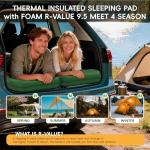 HiiPeak Memory Sleeping Pad, Compact Ultra-Thick Foam Sleeping Mats with Pillow for Camping, Easy Inflate&Deflate,9.5 R-Value Insulated Camping Mattress Pad for Car Travel Tent