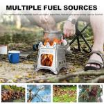 Portable Camping Wood Stove - DOYOXIGO Folding Wood Burning Stove Stainless Steel Camp Stove, Lightweight Backpacking Stove for Outdoor Hiking Camping Traveling Picnic BBQ