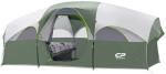 CAMPROS CP Tent 8 Person Camping Tents, Weather Resistant Family Tent, 5 Large Mesh Windows, Double Layer, Divided Curtain for Separated Room, Portable with Carry Bag