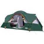 UNP Camping Tent 10-Person-Family Tents, Parties, Music Festival Tent, Big, Easy Up, 5 Large Mesh Windows, Double Layer, 2 Room, Waterproof, Weather Resistant, 18ft x 9ft x78in (Dark Green)