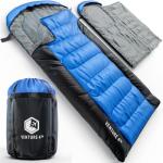 VENTURE 4TH 3-Season XXL Backpacking Sleeping Bag, Camping Sleeping Bags for Adults & Kids - Lightweight, Comfortable, Water Resistant, Ideal for Hiking, Camping & Outdoor – Blue/Black