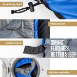 VENTURE 4TH 3-Season XXL Backpacking Sleeping Bag, Camping Sleeping Bags for Adults & Kids - Lightweight, Comfortable, Water Resistant, Ideal for Hiking, Camping & Outdoor – Blue/Black