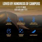 VENTURE 4TH 3-Season XXL Backpacking Sleeping Bag, Camping Sleeping Bags for Adults & Kids - Lightweight, Comfortable, Water Resistant, Ideal for Hiking, Camping & Outdoor – Blue/Black