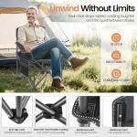 WEIDIORME 2 Pack Heavy Duty Oversized Camping Chair for Adults 400lbs w/Lumbar Support - Folding Chairs with Side Pocket, Cup Holder & Cooler Bag for Beach, Fishing, Lawn, Backyard Black