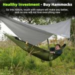 Crosship Camping Hammock with Mosquito Net, Underquilt & Rain Fly Tarp – 2 Person Portable Hammock Set for Hiking, Backpacking, Travel, Backyard, Beach – Holds Up to 500lbs (Green)