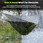 Crosship Camping Hammock with Mosquito Net, Underquilt & Rain Fly Tarp – 2 Person Portable Hammock Set for Hiking, Backpacking, Travel, Backyard, Beach – Holds Up to 500lbs (Green)