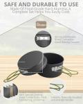 HOMGEN Portable Camping Cookware Set-Ultralight Aluminum Camp Pots and Pans Set for 2-3 People-Comes with 2 Size Non Stick Pot&Pan for Camp Stove-3 Bows-Carrying Bag etc for Camping Trip