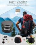 HOMGEN Portable Camping Cookware Set-Ultralight Aluminum Camp Pots and Pans Set for 2-3 People-Comes with 2 Size Non Stick Pot&Pan for Camp Stove-3 Bows-Carrying Bag etc for Camping Trip