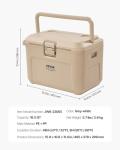 VEVOR Portable Cooler, 16.5 QT Hard Cooler with Ice Retention, Heavy-Duty Handles and Cup Holder, Lightweight Rigid Material Insulated Portable Cooler, Suitable for Family Picnics and Short Trips