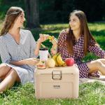 VEVOR Portable Cooler, 16.5 QT Hard Cooler with Ice Retention, Heavy-Duty Handles and Cup Holder, Lightweight Rigid Material Insulated Portable Cooler, Suitable for Family Picnics and Short Trips