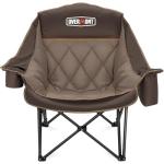 Overmont Oversized XL Camping Chair for Adults - 400lbs Support Heavy-Duty Padded Folding Chair with Side Pocket Cup Holder Cooling Bag for Outdoor Sports Garden Beach Fishing Lawn Khaki