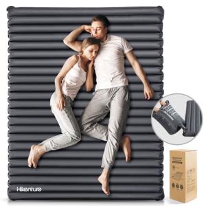 Hikenture Double Sleeping Pad for Camping, 4" Extra-Thick Camping Mattress 2 Person, Inflatable & Ultralight Sleeping Mat for Backpacking, Hiking (1008-D2)