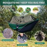 Camping Hammock with Net,Travel Portable Lightweight Hammocks with Tree Straps and Solid D-Shape Carabiners,Parachute Nylon Hammock for Outsides Backpacking Beach Backyard Patio Hiking