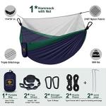 Camping Hammock with Net,Travel Portable Lightweight Hammocks with Tree Straps and Solid D-Shape Carabiners,Parachute Nylon Hammock for Outsides Backpacking Beach Backyard Patio Hiking