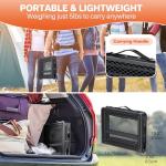 FUNYKICH Folding Grill Table for Outside, 3 Height Adjustable Portable Camping Tables, Lightweight Metal Aluminum Outdoor Table with Portable Handle for Camping, Picnic, BBQ, 23''x16'', Black