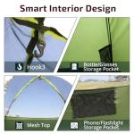 Golabs CT1 2 Person Camping Tent, Easy Set Up in 3 Mins, PU1500mm Waterproof w/Mesh Top & Door with Ventilation, Lightweight 4.4lbs Portable Family Tent with Carry Bag &Interior Storage Pockets &Hook