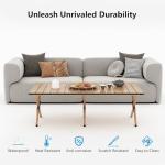 Diaeunrte Folding Camping Table, 48Inch Lightweight Roll-Up Table Aluminum Low Portable Picnic Table with Carrying Bag for Outdoor, Beach, Picnic, Backyards, BBQ and Party Log Color