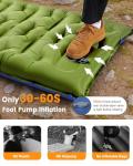 LLUAII Camping Sleeping Pad,5.9 Inch Thick Camping Mat with Built in Pillow and Foot Pump,Self Inflating Sleeping Pad Ultralight for Camping Backpacking Tent（Green