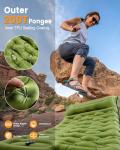 LLUAII Camping Sleeping Pad,5.9 Inch Thick Camping Mat with Built in Pillow and Foot Pump,Self Inflating Sleeping Pad Ultralight for Camping Backpacking Tent（Green