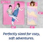 Rainbow & Glowing Stars Sleeping Bag for Kids - Ages 3+ Soft Toddler Girl Sleeping Bag - Kids Blanket (66'' x 33")