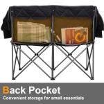Romswi Double Camping Chair,2 Person Camping Chair Oversized Folding Loveseat,Heavy Duty Camping Couch & Outdoor Sofa with Cup Holders,Supports 650LBS