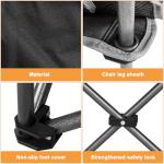 Romswi Double Camping Chair,2 Person Camping Chair Oversized Folding Loveseat,Heavy Duty Camping Couch & Outdoor Sofa with Cup Holders,Supports 650LBS