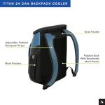 Titan Deep Freeze Backpack Cooler 24 Can Cooler Bag Insulation, Marine Blue