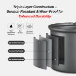 Blackpongo Camping Cookware Mess Kit for Backpacking Gear – Camping Cooking Set - Camping Pots and Pans Set - Camp Kitchen Equipment Accessories Pot (Orange)