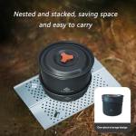 Blackpongo Camping Cookware Mess Kit for Backpacking Gear – Camping Cooking Set - Camping Pots and Pans Set - Camp Kitchen Equipment Accessories Pot (Orange)