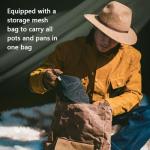 Blackpongo Camping Cookware Mess Kit for Backpacking Gear – Camping Cooking Set - Camping Pots and Pans Set - Camp Kitchen Equipment Accessories Pot (Orange)