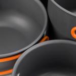 Blackpongo Camping Cookware Mess Kit for Backpacking Gear – Camping Cooking Set - Camping Pots and Pans Set - Camp Kitchen Equipment Accessories Pot (Orange)