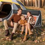 Suteck Heated Double Camping Chair, Camping Loveseat W/3 Heat Levels & 4 Heating Zones, Portable Heated Folding Chair for Outdoor Camping, Sports, Lawn, Support 660lbs, Battery NOT Included