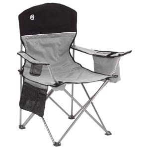 Coleman Portable Camping Chair with 4-Can Cooler, Cushioned Seat & Back with Side Pockets & Cup Holder, Carry Bag Included, Great for Camping, Tailgating, Firepits, Patio, & More