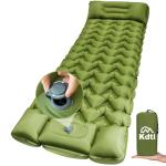 Kdti Camping Sleeping Pad with Pillow, Built-in Foot Pump Inflatable Sleeping Pad, Ultralight Air Mattress, Durable Waterproof Camping Pad for for Tent, Backpacking, Hiking