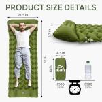 Kdti Camping Sleeping Pad with Pillow, Built-in Foot Pump Inflatable Sleeping Pad, Ultralight Air Mattress, Durable Waterproof Camping Pad for for Tent, Backpacking, Hiking