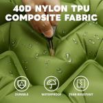 Kdti Camping Sleeping Pad with Pillow, Built-in Foot Pump Inflatable Sleeping Pad, Ultralight Air Mattress, Durable Waterproof Camping Pad for for Tent, Backpacking, Hiking